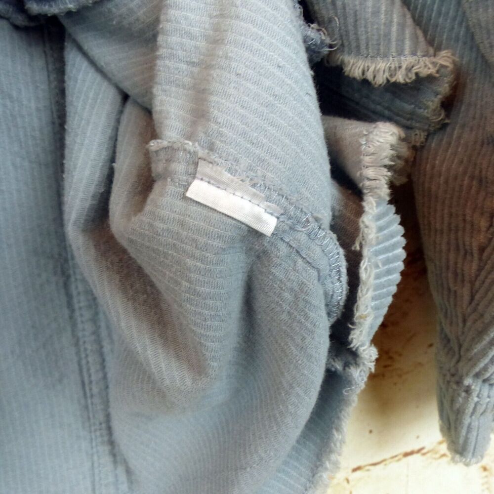 Zara Oversized Corduroy Trucker Jacket Womens XS Baby Blue Raw Hem Gorpcore 90s - Picture 14 of 14